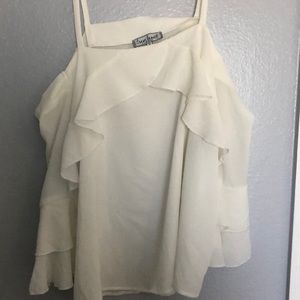 White off the shoulder shirt